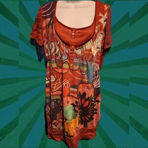 Desigual Colorful Women's Top Or Mini-dress.